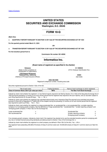 Vorschaubild Informatica 10-Q Quartalsbericht 2024 