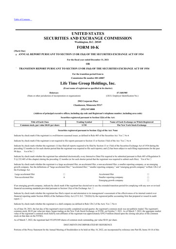 Thumbnail Life Time Group 10-K Annual Report 2021