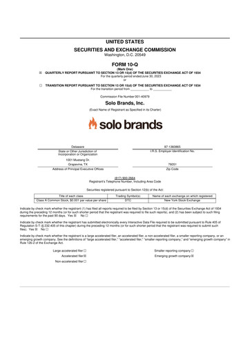 Thumbnail Solo Brands 10-Q Quarterly Report FY2023 