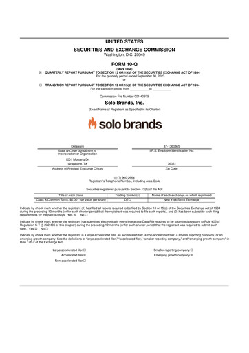 Thumbnail Solo Brands 10-Q Quarterly Report FY2023 
