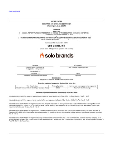 Thumbnail Solo Brands 10-K Annual Report 2025