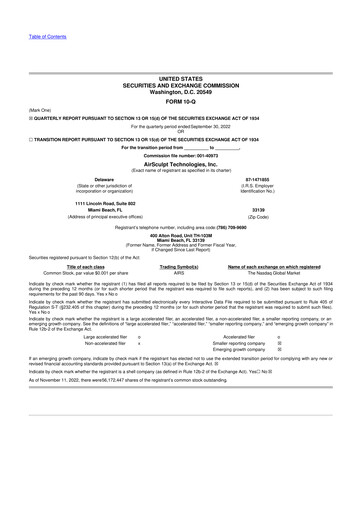 Thumbnail AirSculpt Technologies 10-Q Quarterly Report FY2022 