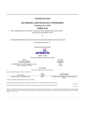 Thumbnail Embecta 10-K Annual Report 2023