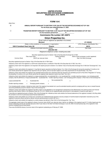 Thumbnail Orion Properties 10-K Annual Report 2025