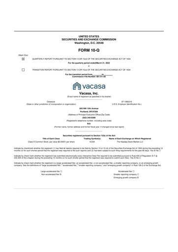 Thumbnail Vacasa 10-Q Quarterly Report FY2022 