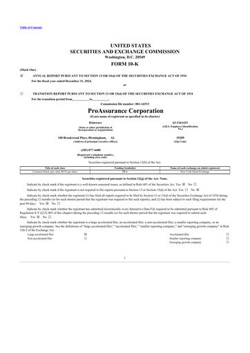 Thumbnail ProAssurance 10-K Annual Report 2024