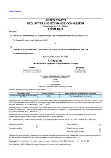 Vorschaubild Arhaus 10-Q Quartalsbericht 2021 