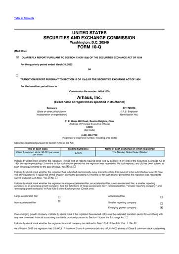 Vorschaubild Arhaus 10-Q Quartalsbericht 2022 