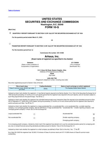 Vorschaubild Arhaus 10-Q Quartalsbericht 2023 