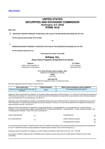 Vorschaubild Arhaus 10-Q Quartalsbericht 2023 