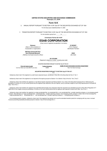 Thumbnail ESAB 10-K Annual Report 2025