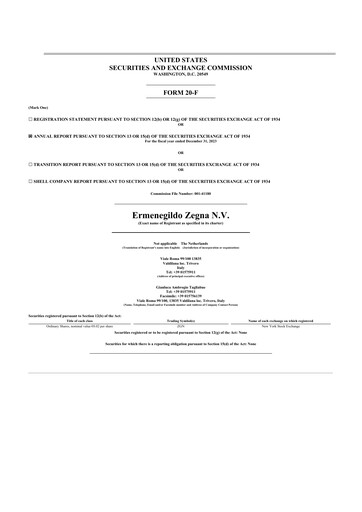 Thumbnail Ermenegildo Zegna 20-F Annual Report 2023