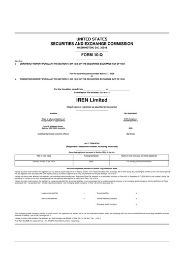 Thumbnail IREN (Iris Energy) 10-Q Quarterly Report FY 