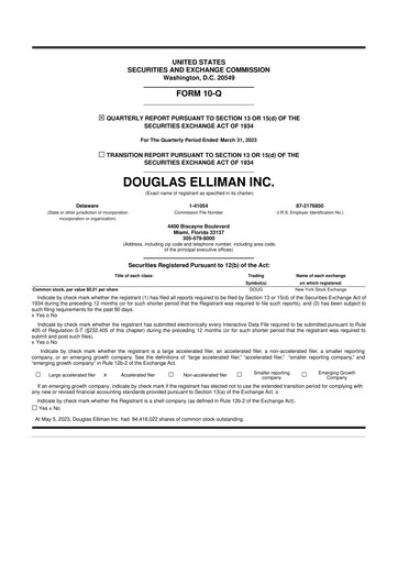 Thumbnail Douglas Elliman 10-Q Quarterly Report FY2023 