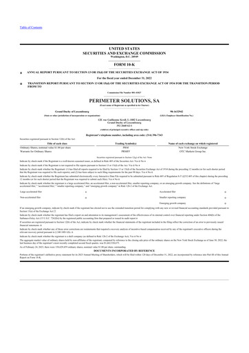 Thumbnail Perimeter Solutions 10-K Annual Report 2022