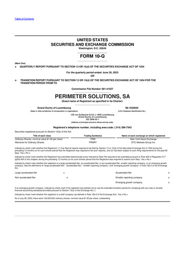 Thumbnail Perimeter Solutions 10-Q Quarterly Report FY2023 