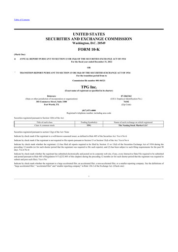 Thumbnail TPG Inc. 10-K Annual Report 2022