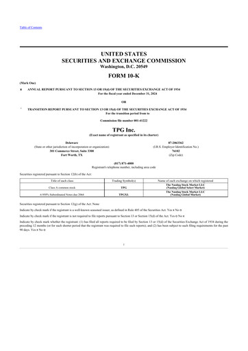 Thumbnail TPG Inc. 10-K Annual Report 2024