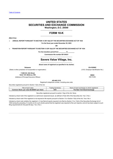 Thumbnail Savers Value Village 10-K Annual Report 2023