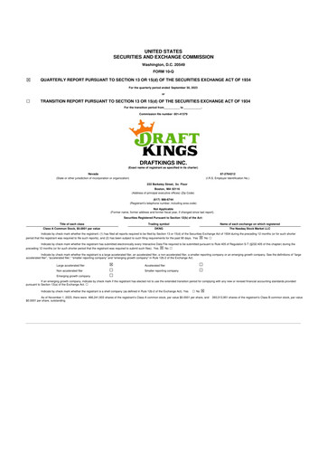 Miniature DraftKings 10-Q Rapport trimestriel 2023 