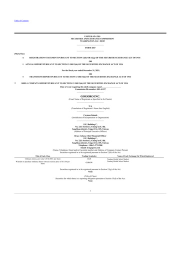 Miniature Gogoro 20-F Rapport annuel 2021