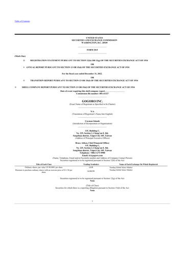 Miniature Gogoro 20-F Rapport annuel 2022