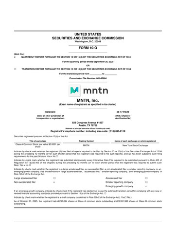Thumbnail MNTN, Inc. 10-Q Quarterly Report FY2025 