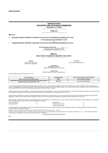 Thumbnail Black Rifle Coffee Company (BRCC) 10-Q Quarterly Report FY2022 