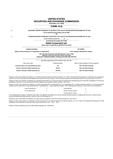 Thumbnail Noble Corporation
 10-Q Quarterly Report FY2026 