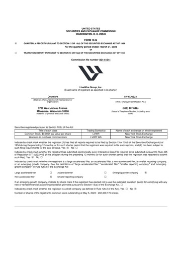 Vorschaubild LiveWire Group 10-Q Quartalsbericht 2023 