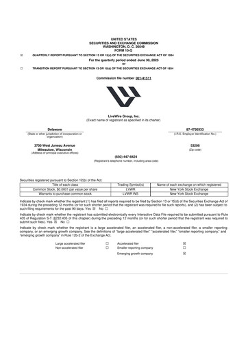Vorschaubild LiveWire Group 10-Q Quartalsbericht 2025 