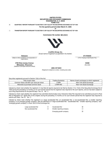 Thumbnail LiveWire Group 10-Q Quarterly Report FY 