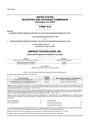 Thumbnail Amprius Technologies 10-Q Quarterly Report FY2023 