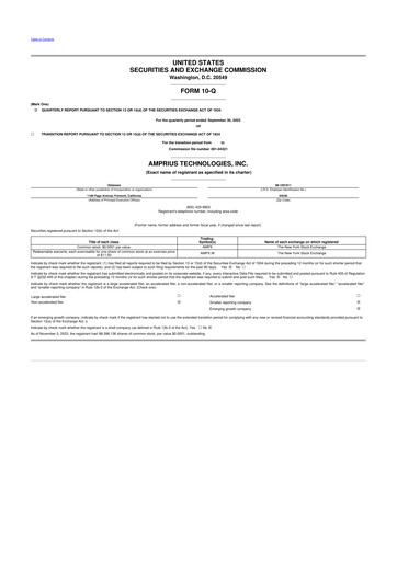 Thumbnail Amprius Technologies 10-Q Quarterly Report FY2023 