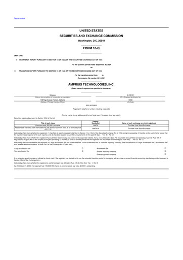 Thumbnail Amprius Technologies 10-Q Quarterly Report FY2024 