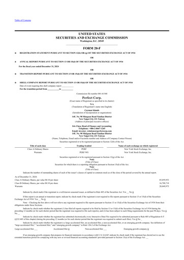 Vorschaubild Perfect Corp. 20-F Jahresbericht 2024