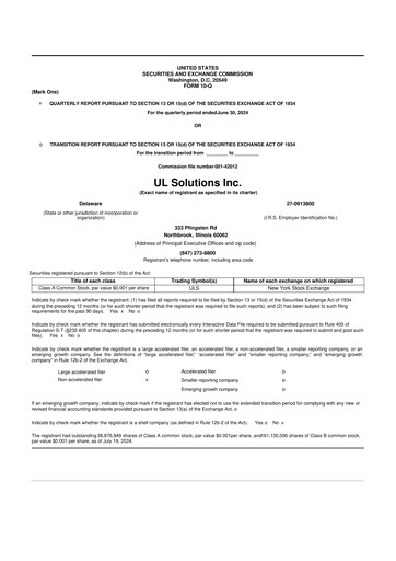 Thumbnail UL Solutions 10-Q Quarterly Report FY2024 