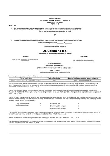 Thumbnail UL Solutions 10-Q Quarterly Report FY2025 