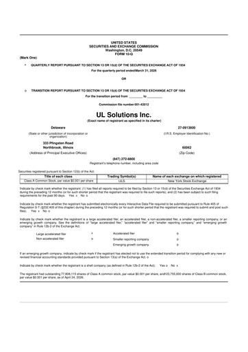 Thumbnail UL Solutions 10-Q Quarterly Report FY 