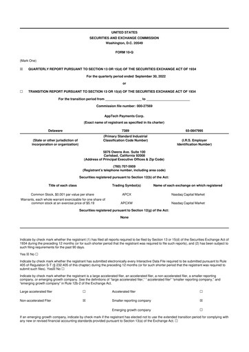 Thumbnail AppTech Payments 10-Q Quarterly Report FY2022 