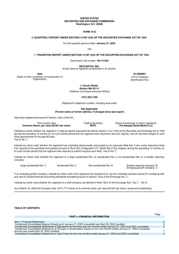 Thumbnail Netcapital 10-Q Quarterly Report FY2023 