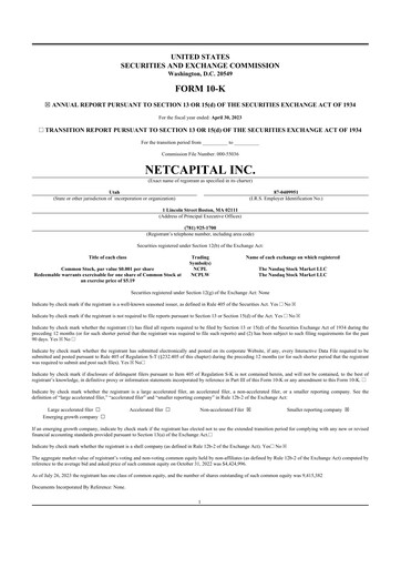 Vorschaubild Netcapital 10-K Jahresbericht 2023