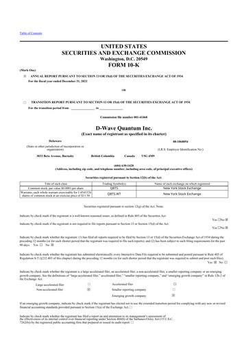 Thumbnail D-Wave Quantum 10-K Annual Report 2022