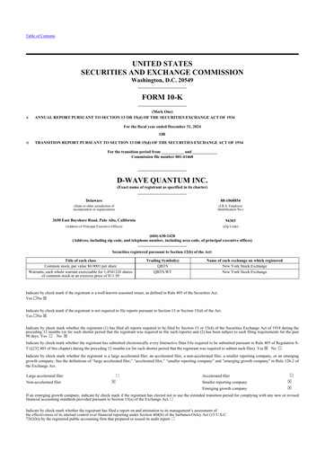 Thumbnail D-Wave Quantum 10-K Annual Report 2024