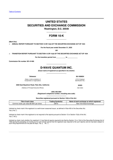 Thumbnail D-Wave Quantum 10-K Annual Report 2025