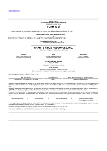 Thumbnail Granite Ridge Resources 10-Q Quarterly Report FY2023 