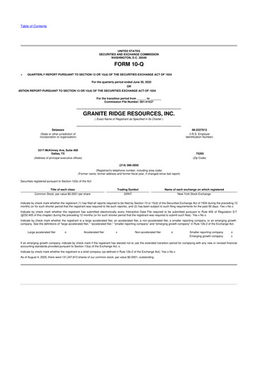Thumbnail Granite Ridge Resources 10-Q Quarterly Report FY2025 