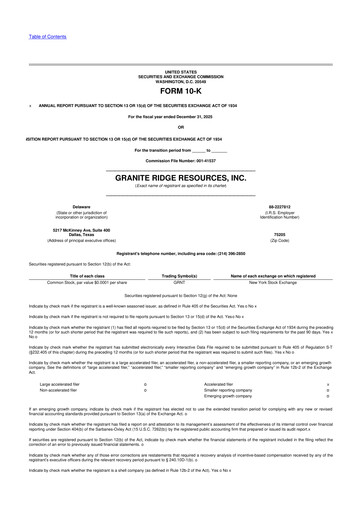 Vorschaubild Granite Ridge Resources 10-K Jahresbericht 2025