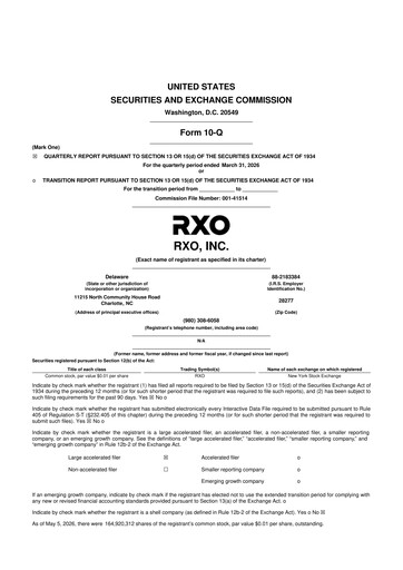 Thumbnail RXO 10-Q Quarterly Report FY 
