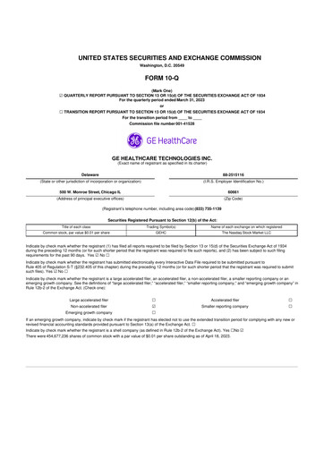 Thumbnail GE HealthCare Technologies 10-Q Quarterly Report FY2023 